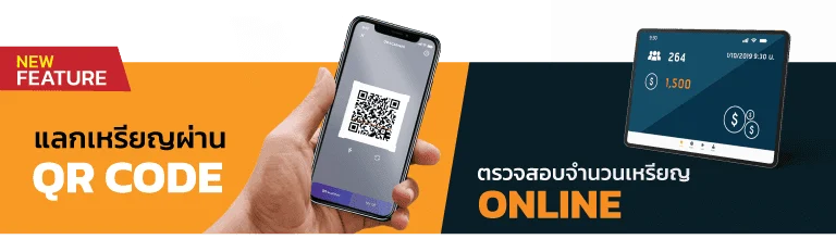 ภาพประกอบระบบสแกนคิวอาร์โค้ดแลกเหรียญ