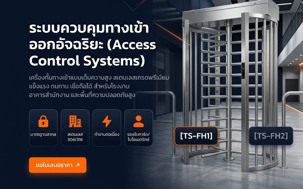 ประตูหมุนกั้นคน Full Height Turnstile 21 รุ่น ราคาถูก | DGATE