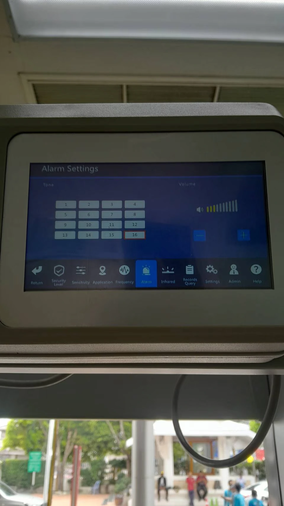 หน้าจอสัมผัสของ SE-WT-SE3307 สำหรับการตั้งค่าการแจ้งเตือน